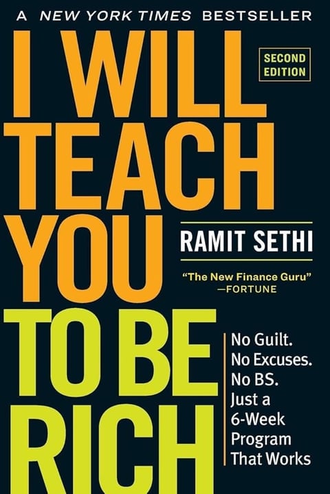Book cover for I Will Teach You to Be Rich by Ramit Sethi, a New York Times bestseller with a 6-week financial program guide